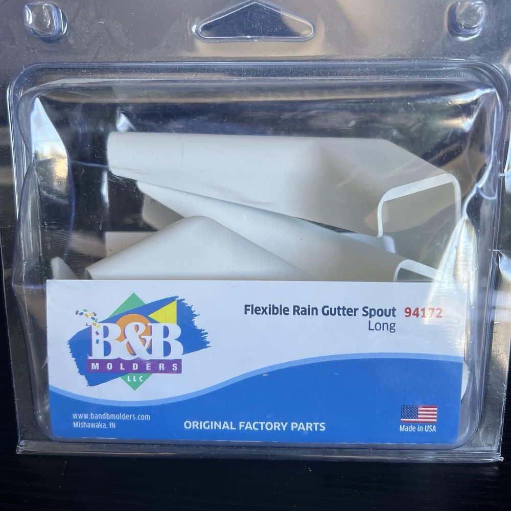 RV Rain Gutter Spout Long White Travel Trailer Fifth Wheel 4 Pcs 94172 B&B